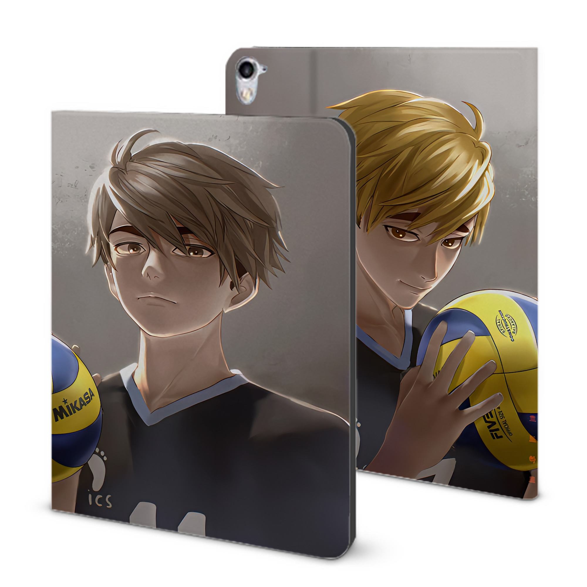 （画像用） ハイキュー!! Haikyu!! IPad ケース ブック型 PUレザー TPU 耐衝撃 軽量 薄型 ペン収納なし 全面保護 IPad 各モデル対応